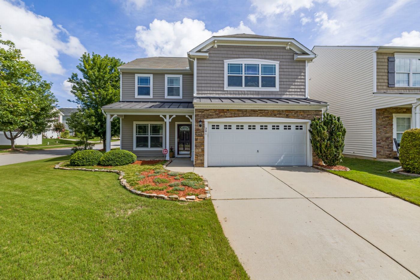 A clean, finished front yard